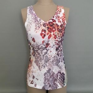 CACHE Women's Snakeskin Print-Studded Front Top